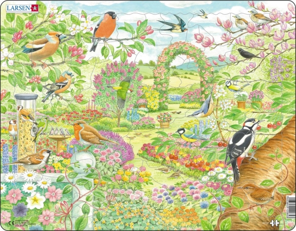 Trädgårdsfåglar och blommor